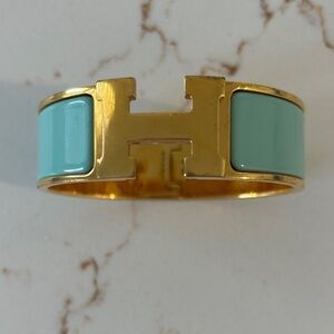Hermes Gold and Turquoise Bracelet